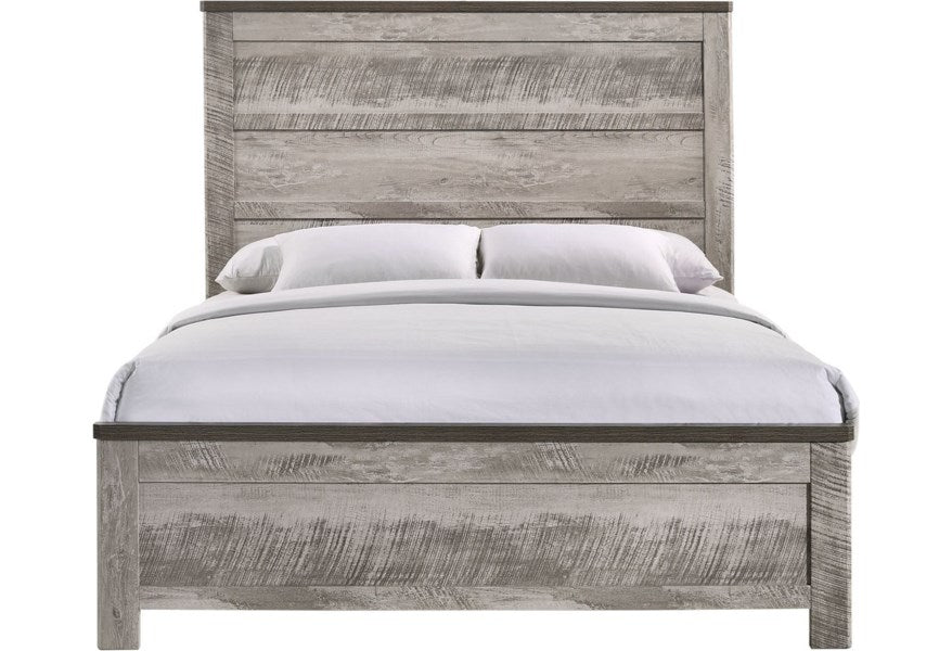 Elements International Millers Cove King Panel Bed in Gray