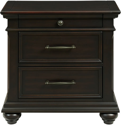 Elements International Slater 3 Drawer Nightstand with USB Port in Black image