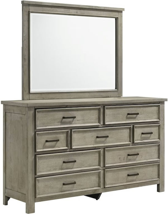 Elements International Sullivan Mirror in Drift Grey