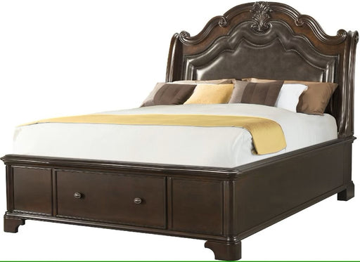 Elements International Tabasco Queen Storage Bed in NC Cherry Lacquer image